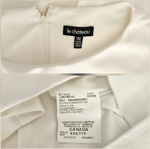 🇨🇦 Le Chateau White Bodycon Dress - Picture 6 of 13